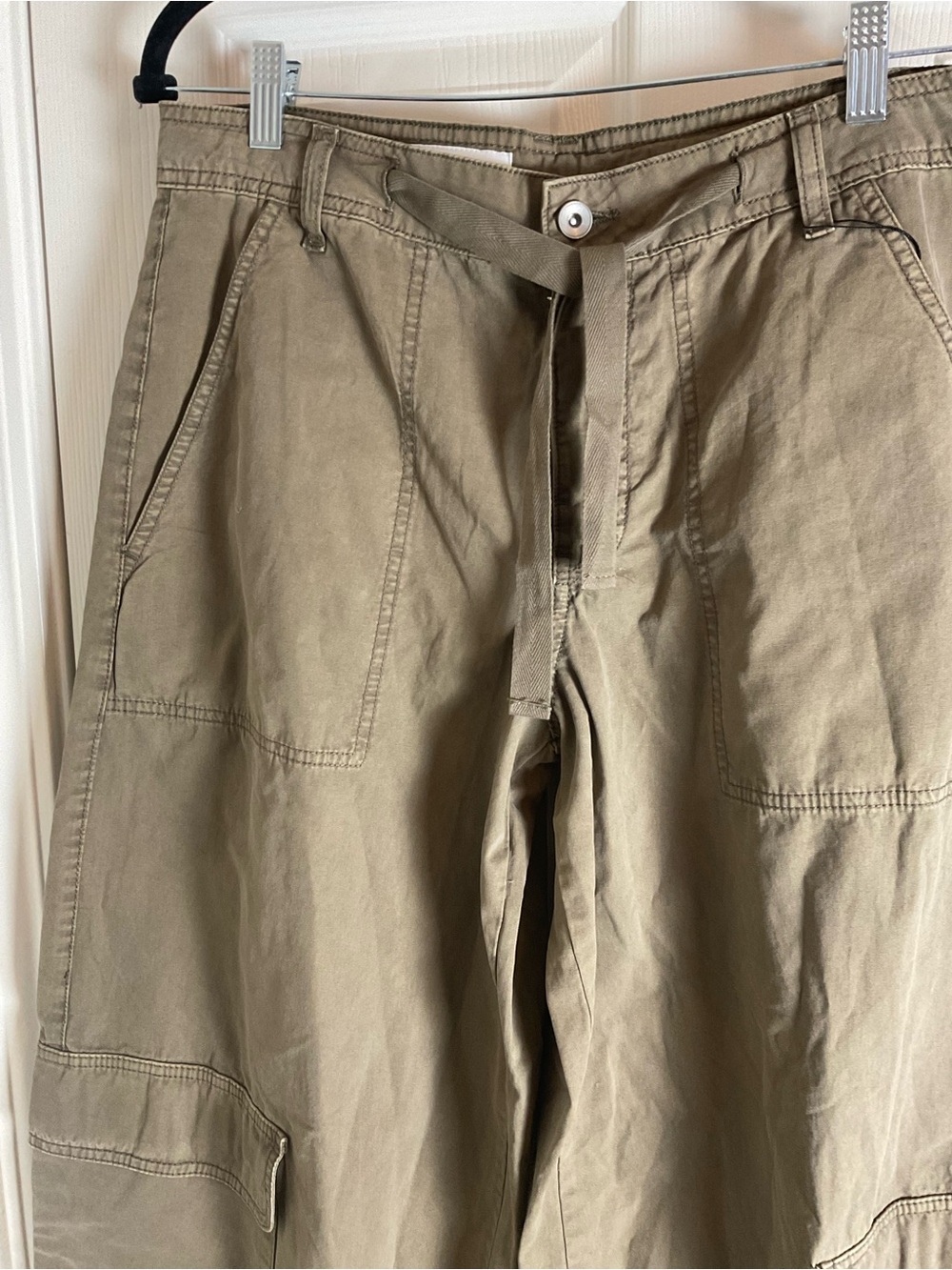 Zara Oversize Cargo Trousers Dark Khaki Green Size 4 NWT - Picture 4 of 10
